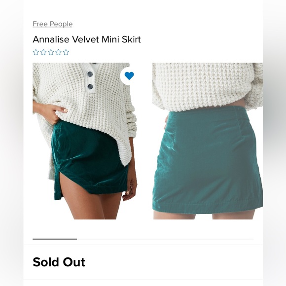 Free People Annalise Velvet Mini Skirt ✨Deep Teal Size 2 | slit boho short - Picture 12 of 16